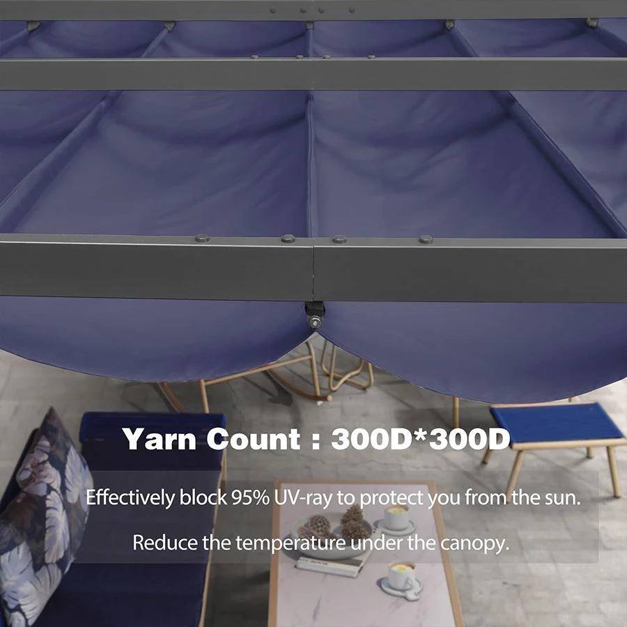 PURPLE LEAF Outdoor Retractable Pergola Shade Cover - Durable Fabric Canopy Replacement Top for Decks and Porches Only Fit PURPLE LEAF Pegola - Image 20