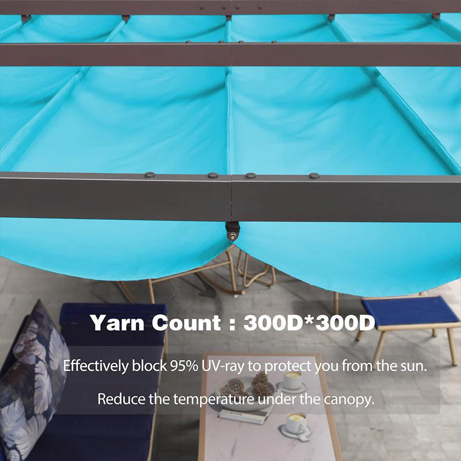 PURPLE LEAF Outdoor Retractable Pergola Shade Cover - Durable Fabric Canopy Replacement Top for Decks and Porches Only Fit PURPLE LEAF Pegola - Image 23