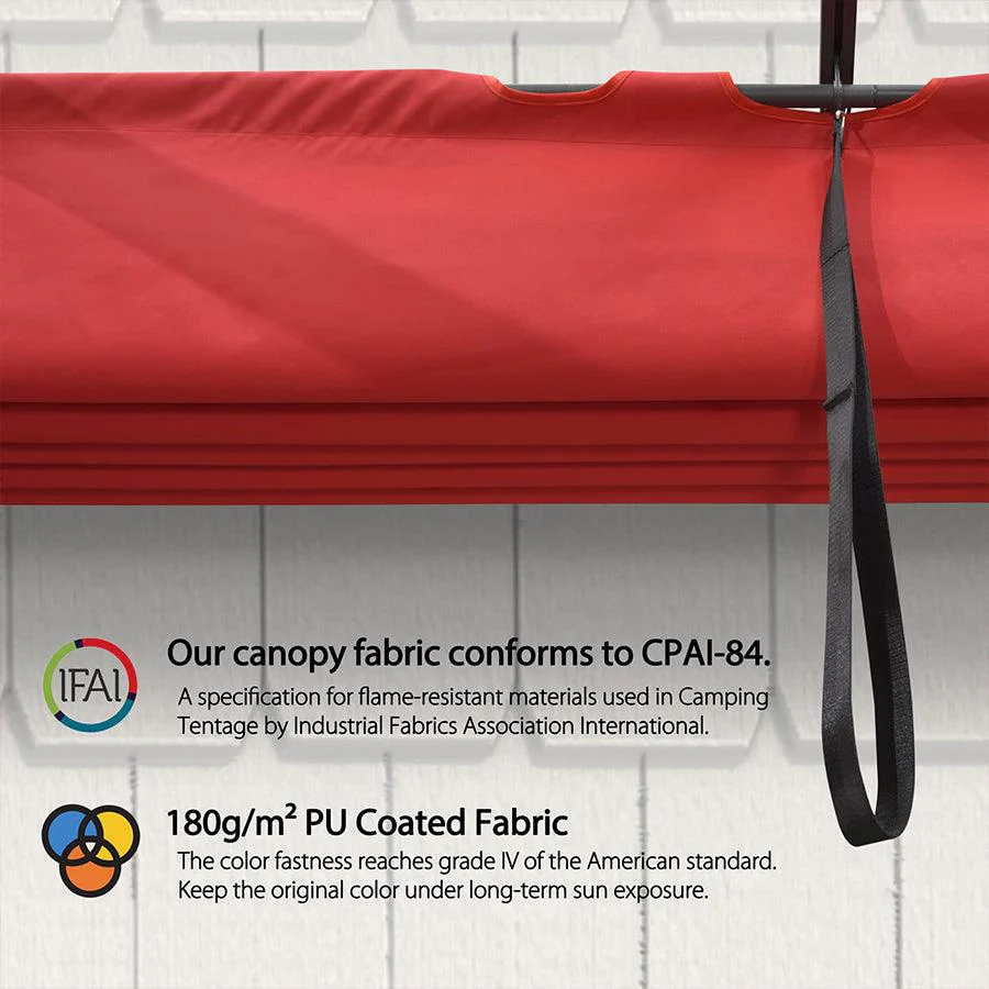 PURPLE LEAF Outdoor Retractable Pergola Shade Cover - Durable Fabric Canopy Replacement Top for Decks and Porches Only Fit PURPLE LEAF Pegola - Image 33