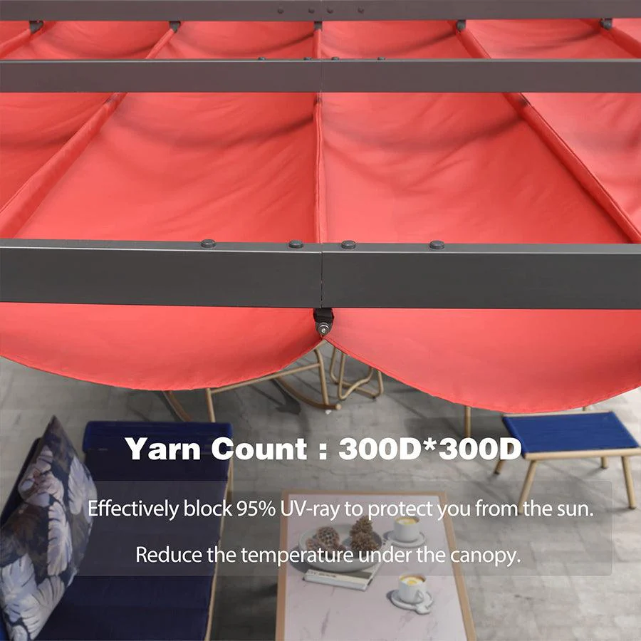 PURPLE LEAF Outdoor Retractable Pergola Shade Cover - Durable Fabric Canopy Replacement Top for Decks and Porches Only Fit PURPLE LEAF Pegola - Image 34