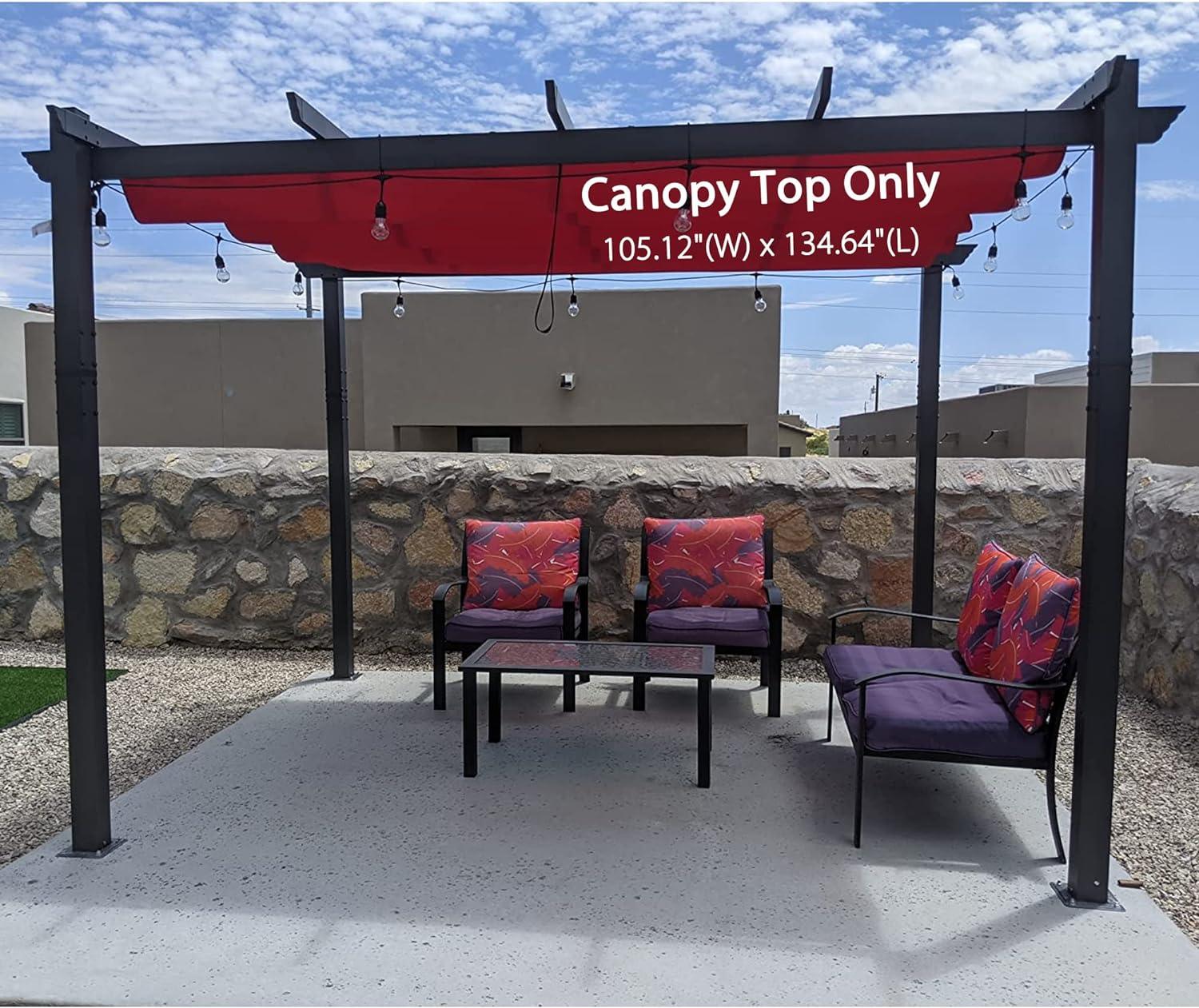 PURPLE LEAF Outdoor Retractable Pergola Shade Cover - Durable Fabric Canopy Replacement Top for Decks and Porches Only Fit PURPLE LEAF Pegola - Image 38