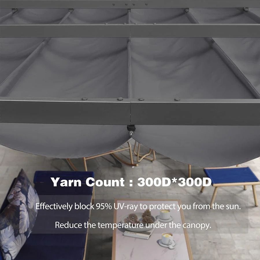 PURPLE LEAF Outdoor Retractable Pergola Shade Cover - Durable Fabric Canopy Replacement Top for Decks and Porches Only Fit PURPLE LEAF Pegola - Image 7