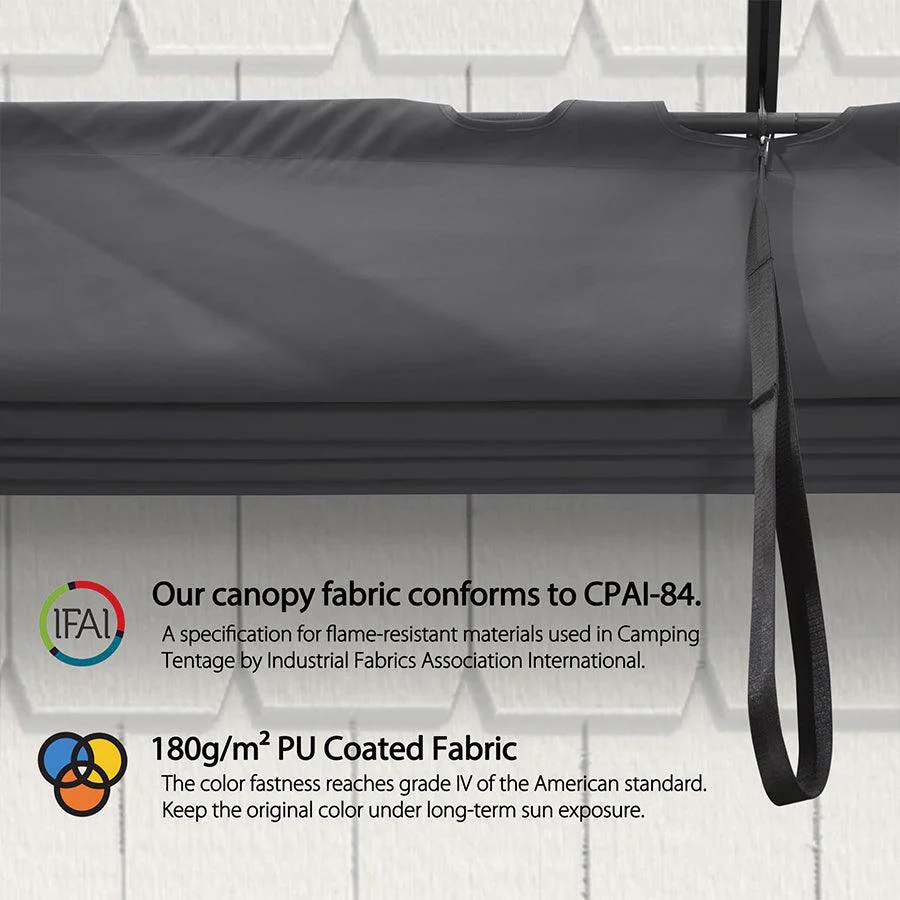 PURPLE LEAF Outdoor Retractable Pergola Shade Cover - Durable Fabric Canopy Replacement Top for Decks and Porches Only Fit PURPLE LEAF Pegola - Image 8