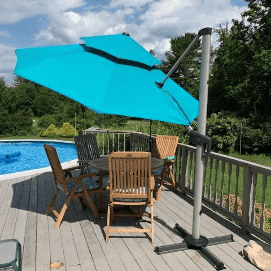 PURPLE LEAF Round Cantilever Patio Umbrella Heavy Duty Umbrella for Porch Garden Pool - Image 173