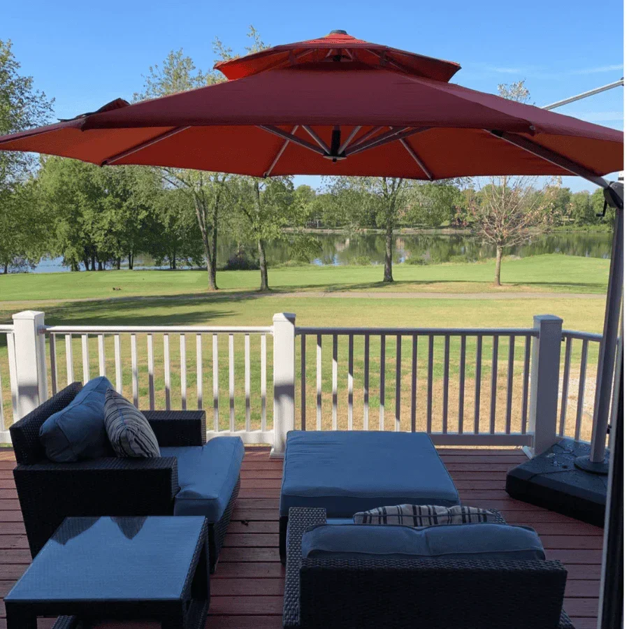 PURPLE LEAF Round Cantilever Patio Umbrella Heavy Duty Umbrella for Porch Garden Pool - Image 174