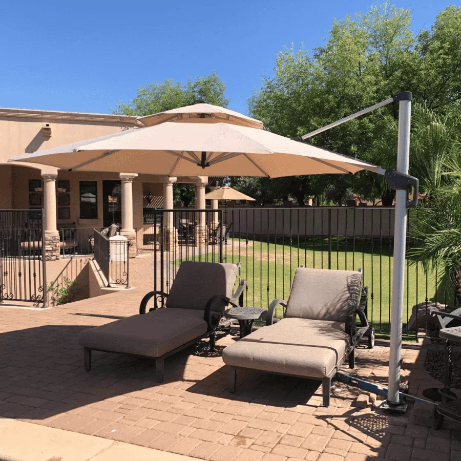 PURPLE LEAF Round Cantilever Patio Umbrella Heavy Duty Umbrella for Porch Garden Pool - Image 176