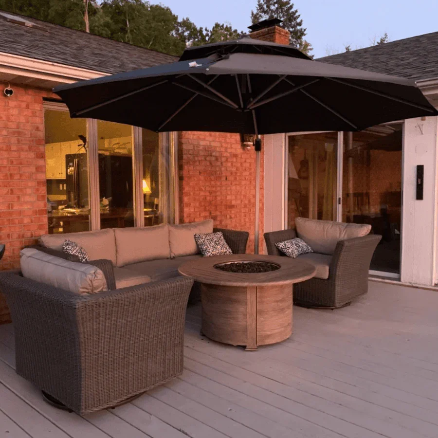 PURPLE LEAF Round Cantilever Patio Umbrella Heavy Duty Umbrella for Porch Garden Pool - Image 177