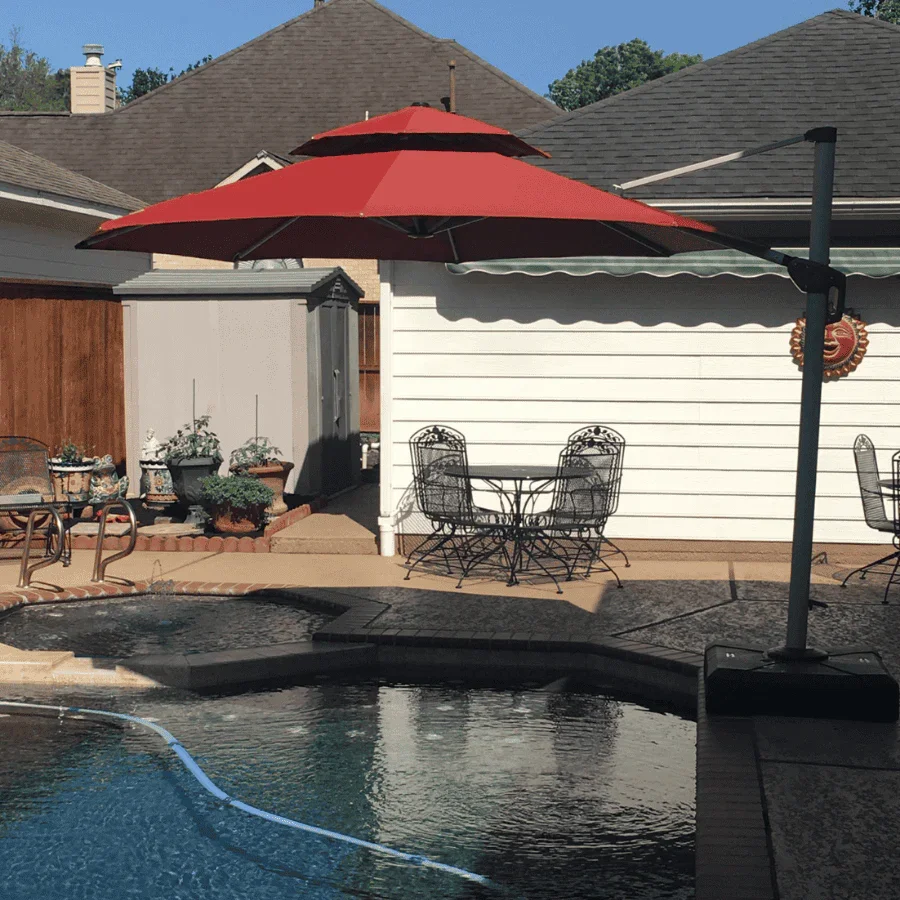 PURPLE LEAF Round Cantilever Patio Umbrella Heavy Duty Umbrella for Porch Garden Pool - Image 180