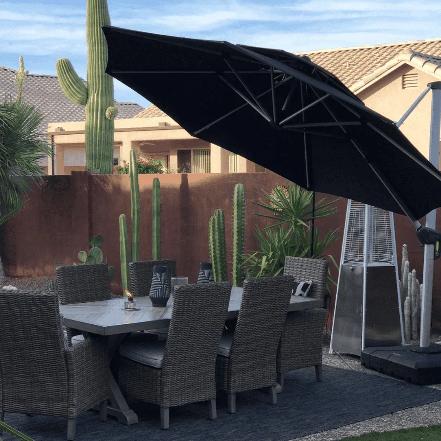 PURPLE LEAF Round Cantilever Patio Umbrella Heavy Duty Umbrella for Porch Garden Pool - Image 188