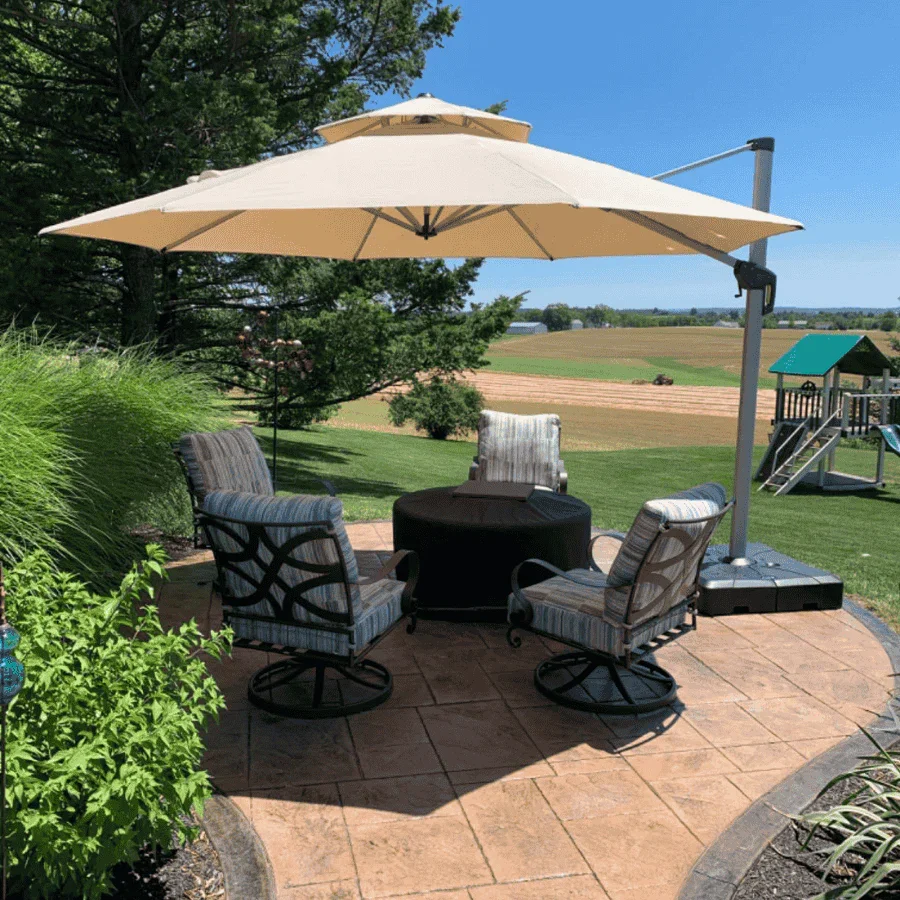 PURPLE LEAF Round Cantilever Patio Umbrella Heavy Duty Umbrella for Porch Garden Pool - Image 189