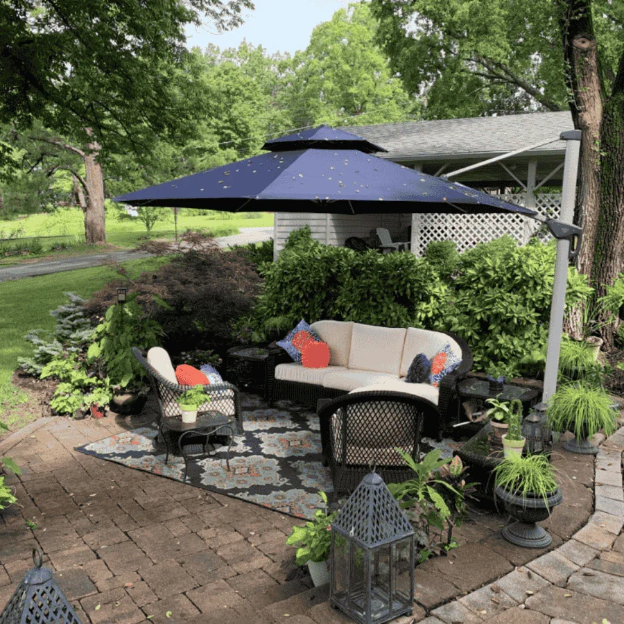 PURPLE LEAF Round Cantilever Patio Umbrella Heavy Duty Umbrella for Porch Garden Pool - Image 190