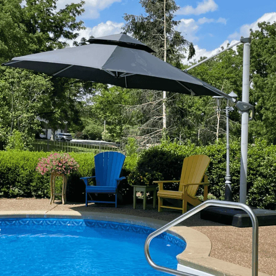 PURPLE LEAF Round Cantilever Patio Umbrella Heavy Duty Umbrella for Porch Garden Pool - Image 191