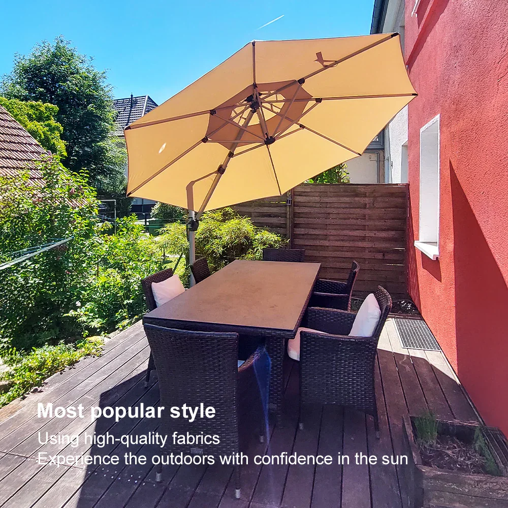 PURPLE LEAF Round Cantilever Patio Umbrella Heavy Duty Umbrella for Porch Garden Pool - Image 204