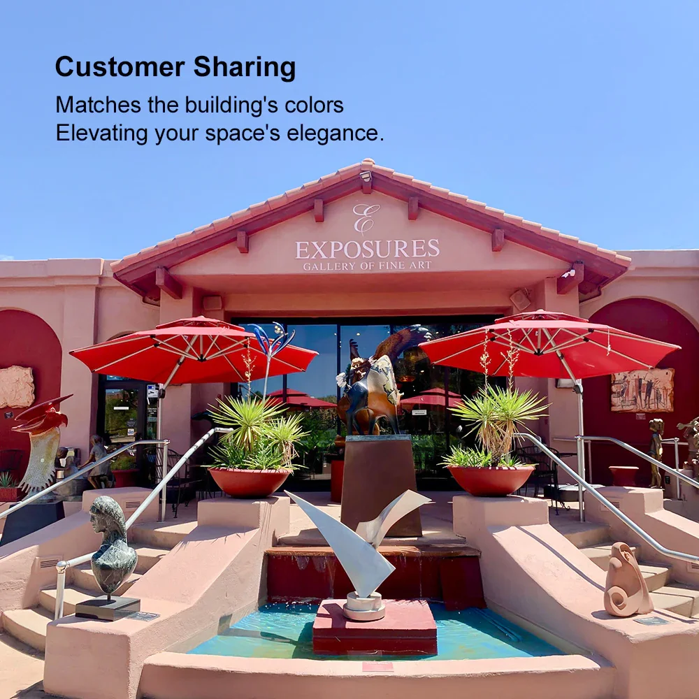 PURPLE LEAF Round Cantilever Patio Umbrella Heavy Duty Umbrella for Porch Garden Pool - Image 207