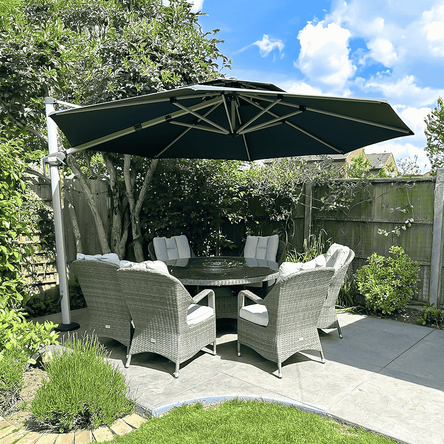 PURPLE LEAF Round Cantilever Patio Umbrella Heavy Duty Umbrella for Porch Garden Pool - Image 231