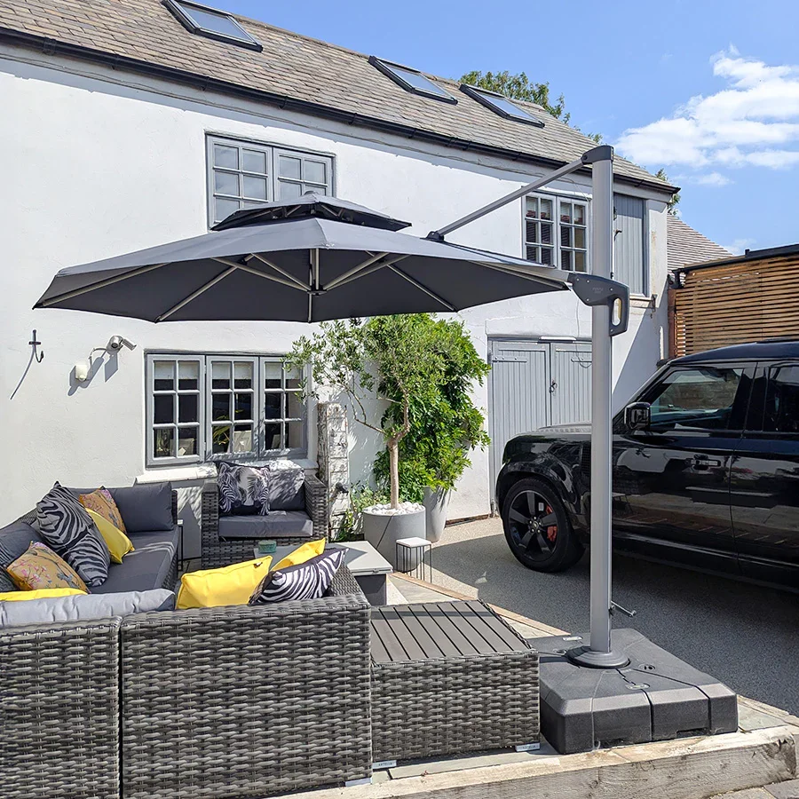 PURPLE LEAF Round Cantilever Patio Umbrella Heavy Duty Umbrella for Porch Garden Pool - Image 233