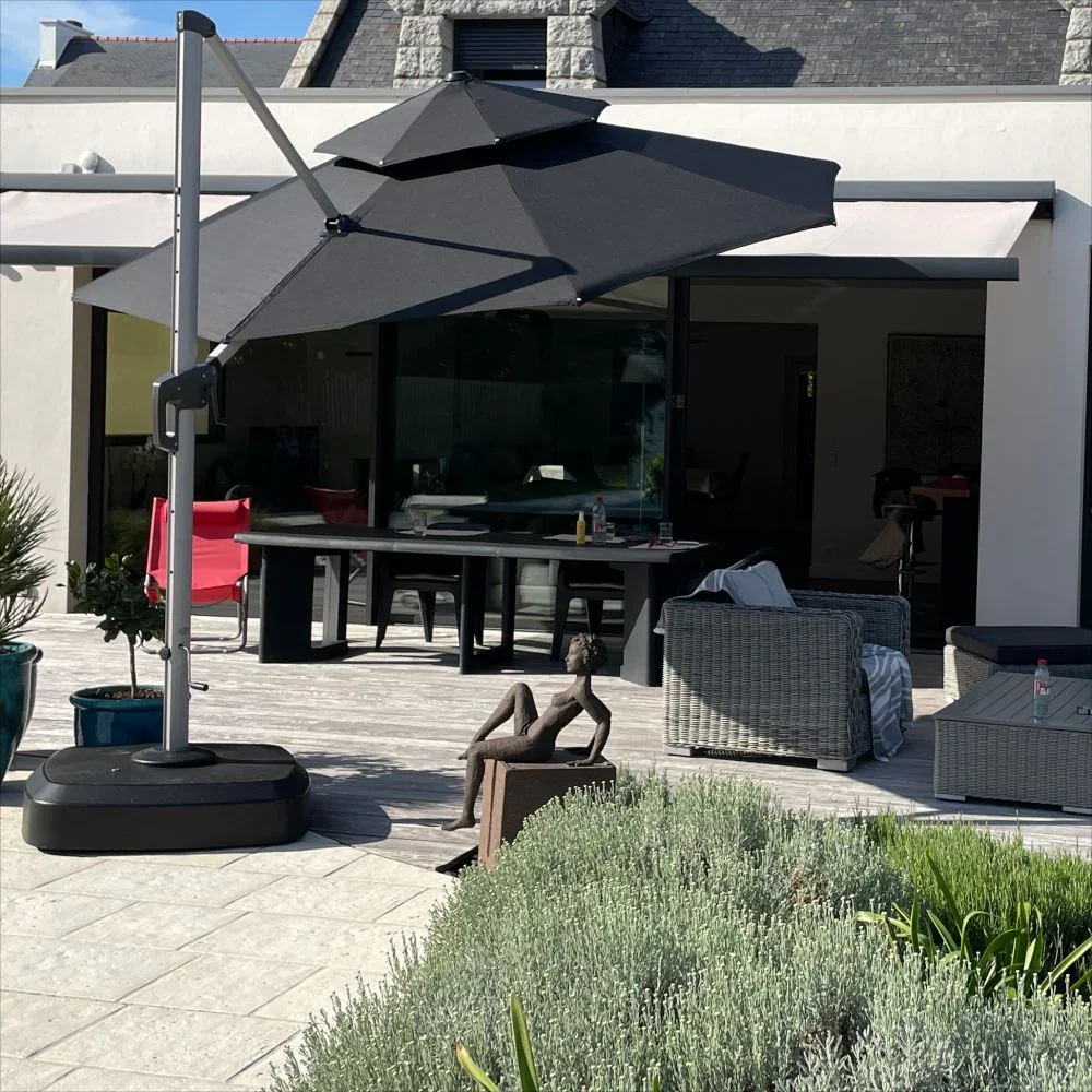 PURPLE LEAF Round Cantilever Patio Umbrella Heavy Duty Umbrella for Porch Garden Pool - Image 234