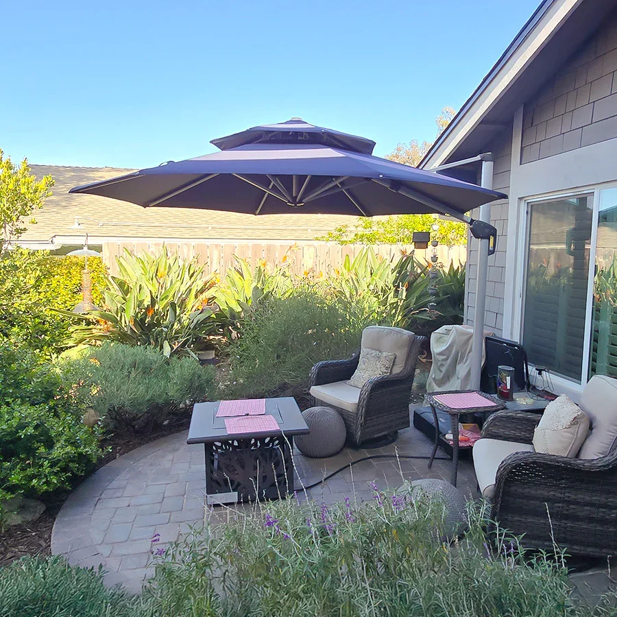 PURPLE LEAF Round Cantilever Patio Umbrella Heavy Duty Umbrella for Porch Garden Pool - Image 235