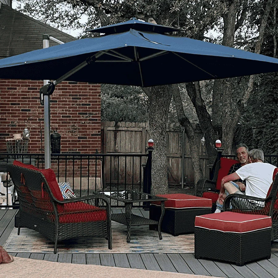 PURPLE LEAF Outdoor Windproof Umbrella, Square Cantilever Umbrella Outside Patio - Image 168