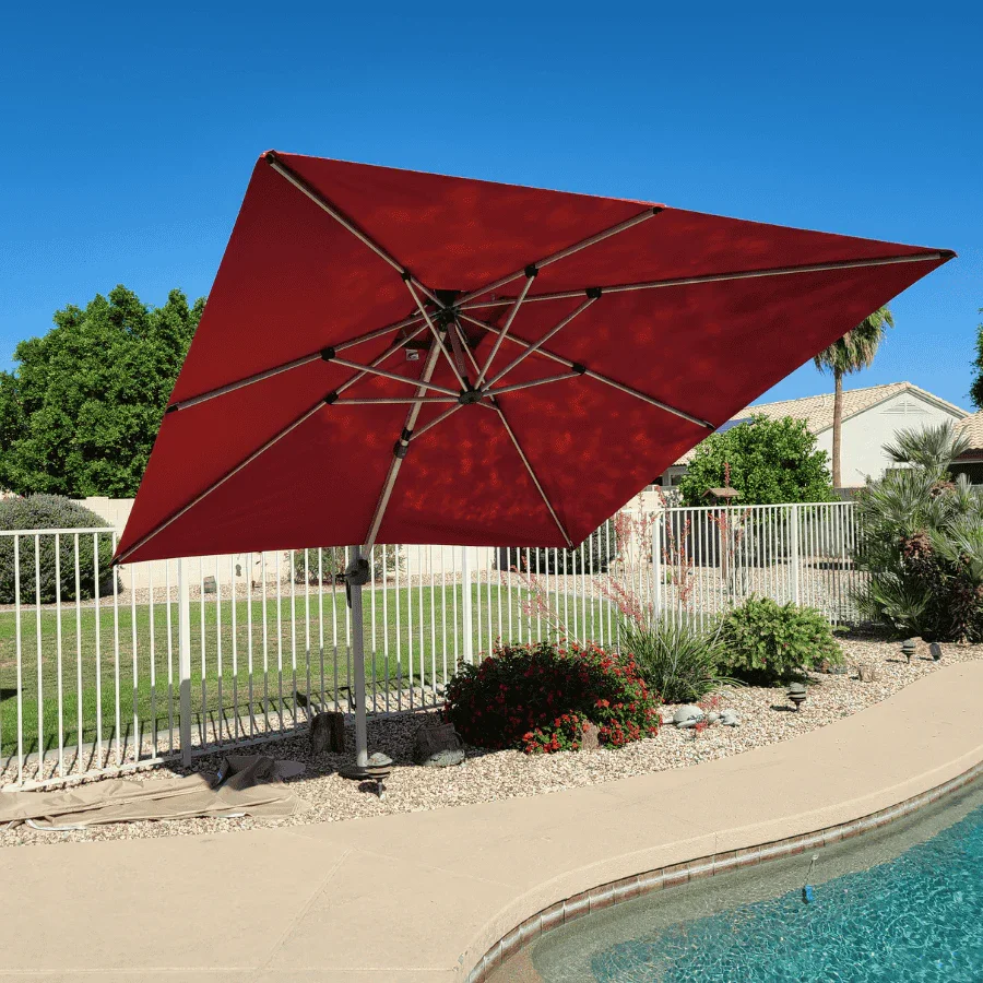 PURPLE LEAF Outdoor Windproof Umbrella, Square Cantilever Umbrella Outside Patio - Image 169