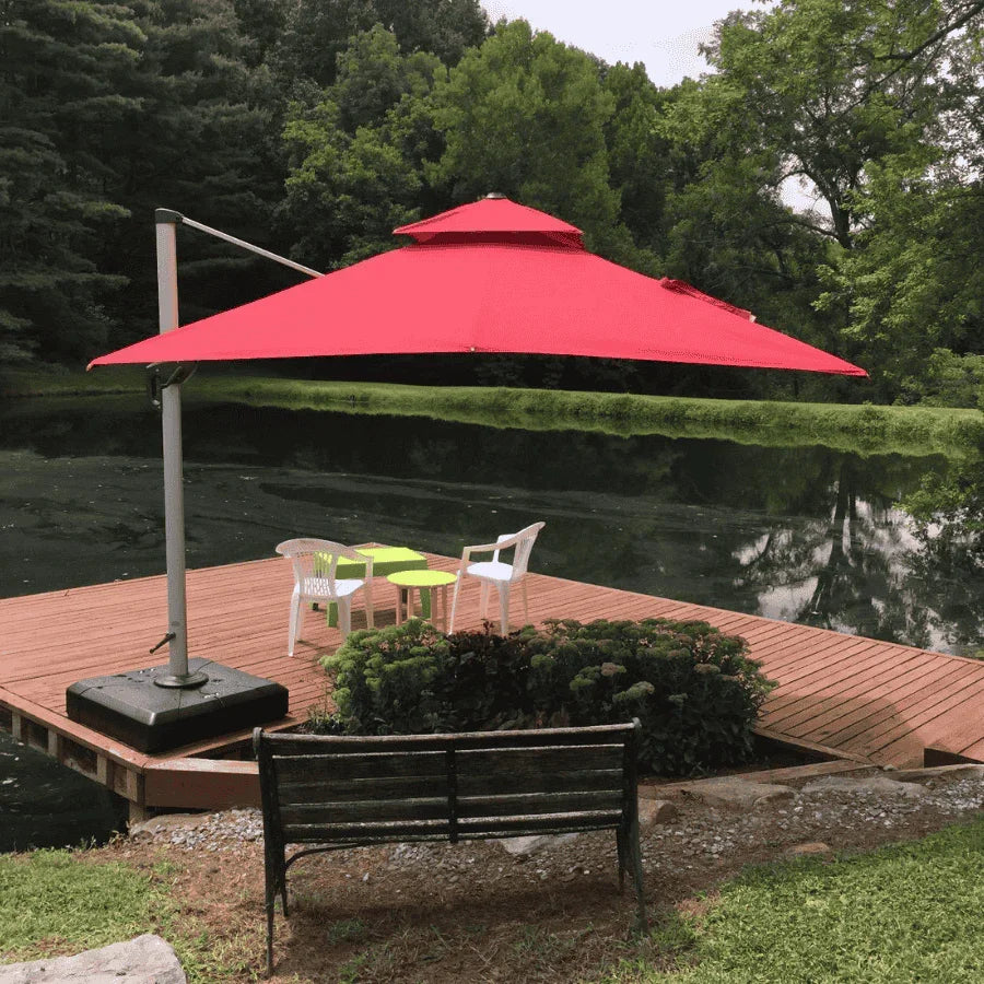 PURPLE LEAF Outdoor Windproof Umbrella, Square Cantilever Umbrella Outside Patio - Image 170