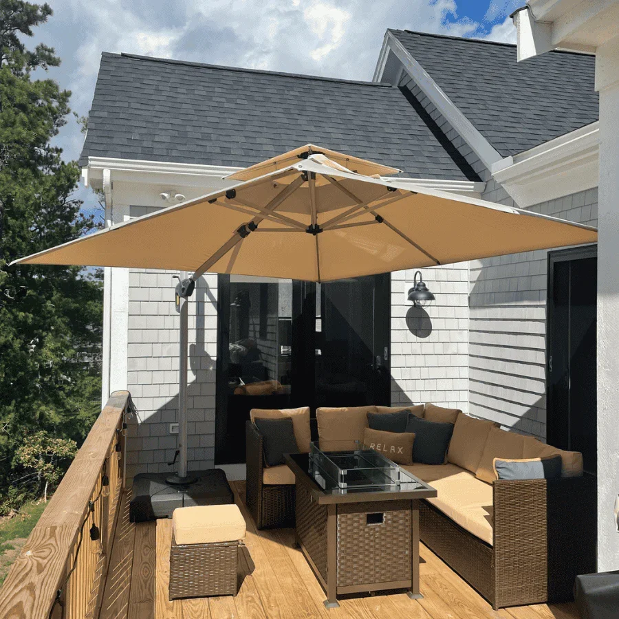 PURPLE LEAF Outdoor Windproof Umbrella, Square Cantilever Umbrella Outside Patio - Image 171