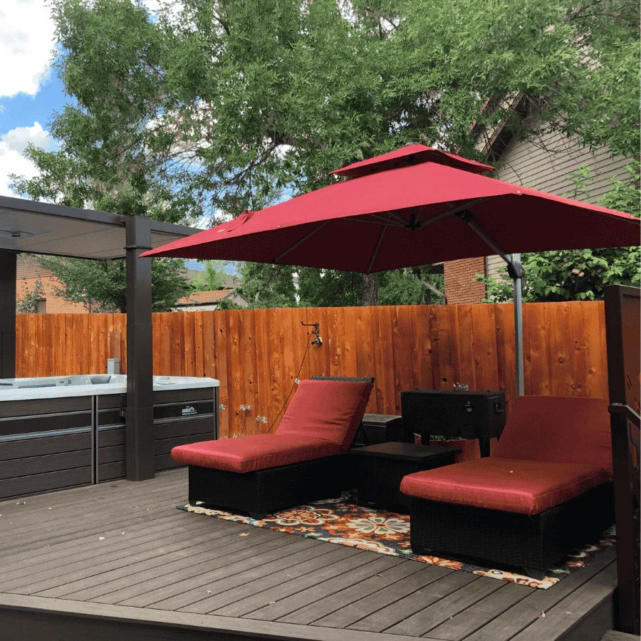 PURPLE LEAF Outdoor Windproof Umbrella, Square Cantilever Umbrella Outside Patio - Image 174