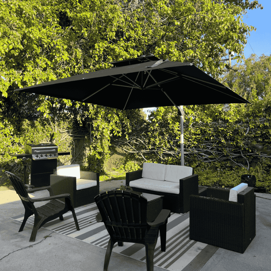 PURPLE LEAF Outdoor Windproof Umbrella, Square Cantilever Umbrella Outside Patio - Image 175