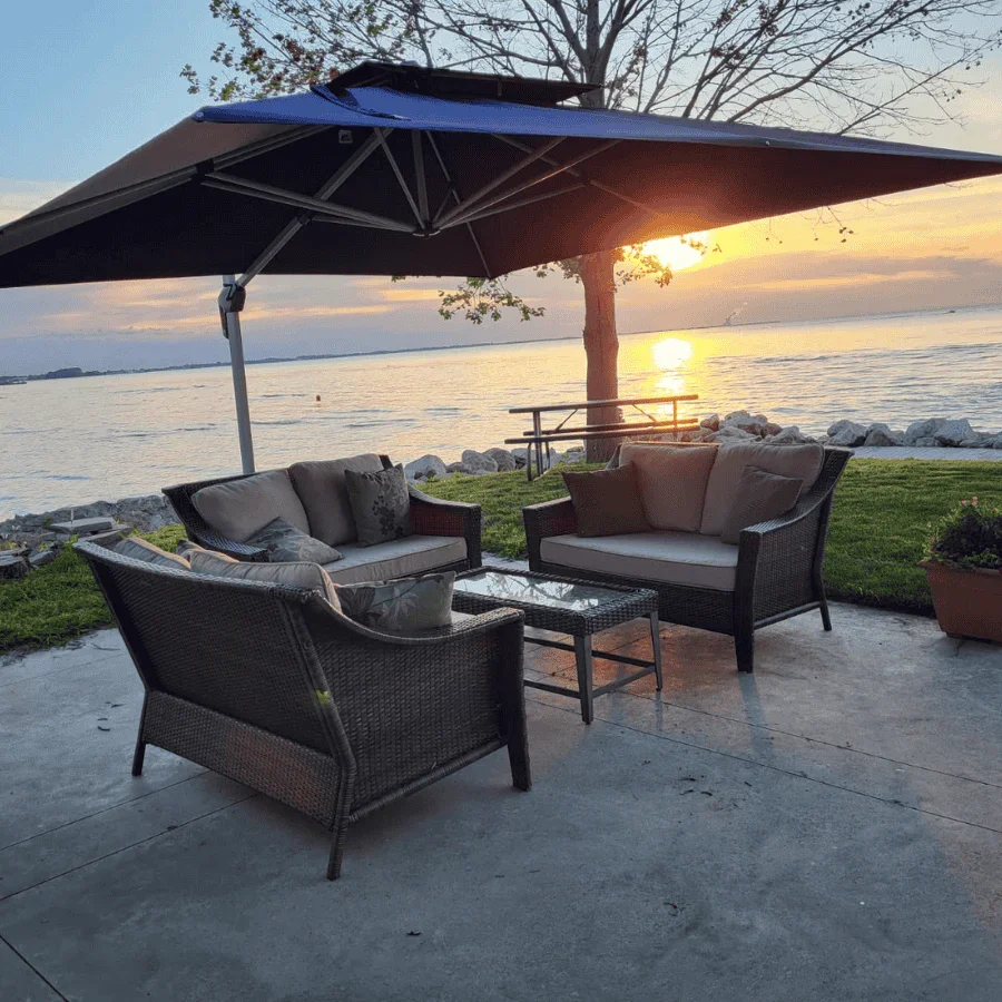 PURPLE LEAF Outdoor Windproof Umbrella, Square Cantilever Umbrella Outside Patio - Image 177