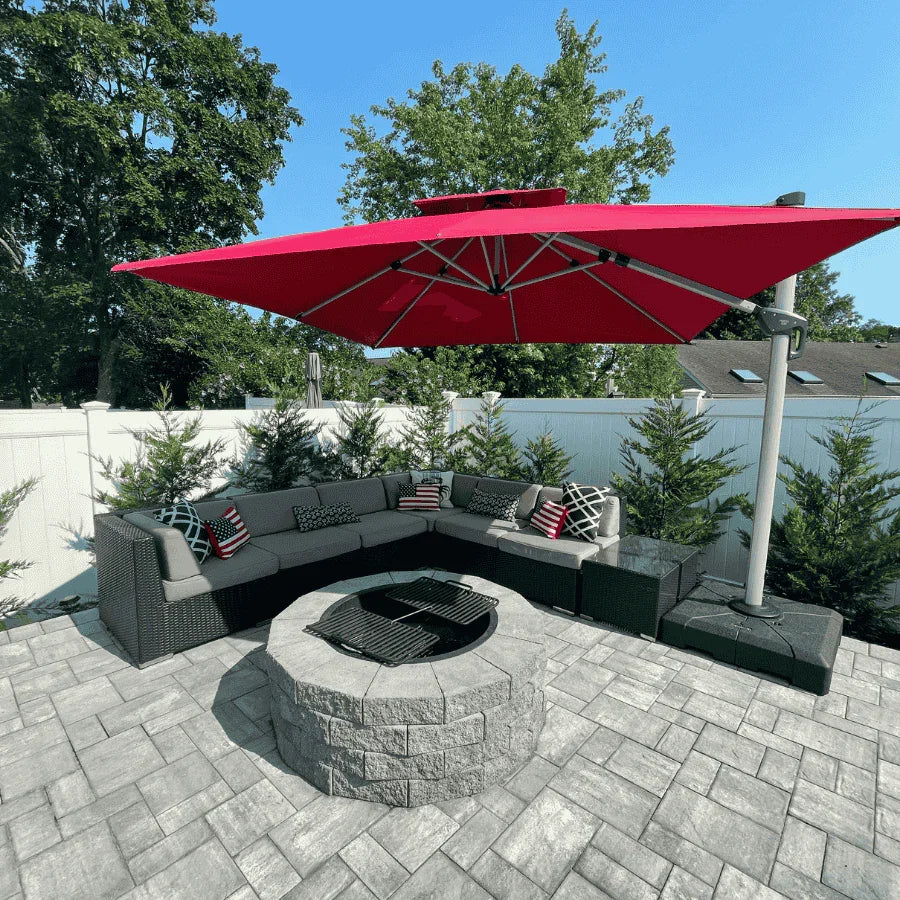 PURPLE LEAF Outdoor Windproof Umbrella, Square Cantilever Umbrella Outside Patio - Image 181