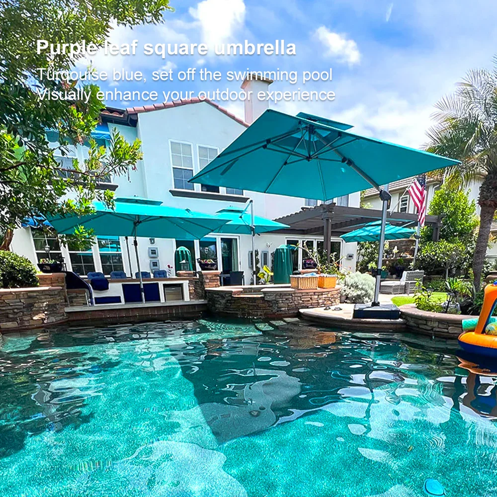 PURPLE LEAF Outdoor Windproof Umbrella, Square Cantilever Umbrella Outside Patio - Image 191