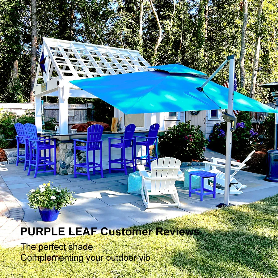 PURPLE LEAF Outdoor Windproof Umbrella, Square Cantilever Umbrella Outside Patio - Image 205