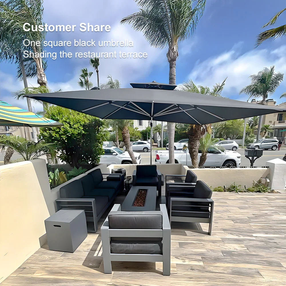 PURPLE LEAF Outdoor Windproof Umbrella, Square Cantilever Umbrella Outside Patio - Image 209