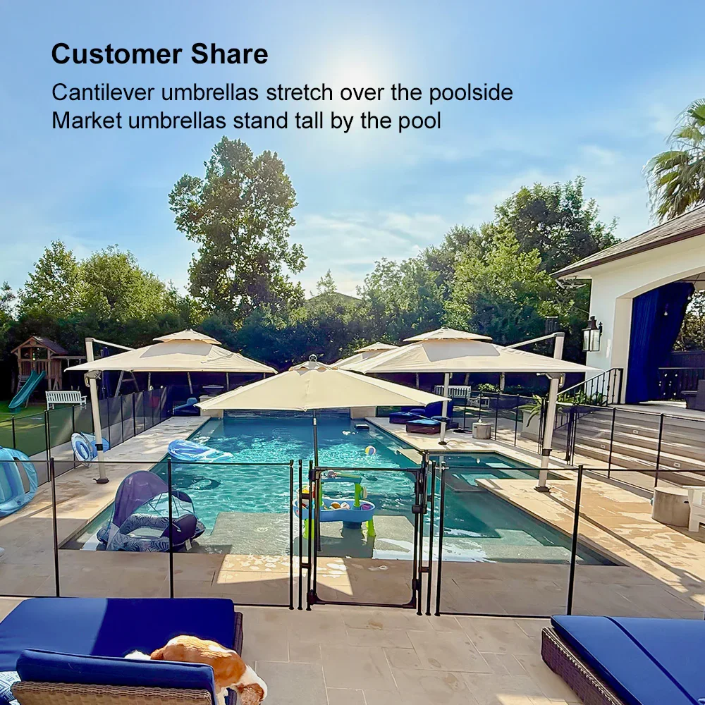 PURPLE LEAF Outdoor Windproof Umbrella, Square Cantilever Umbrella Outside Patio - Image 212