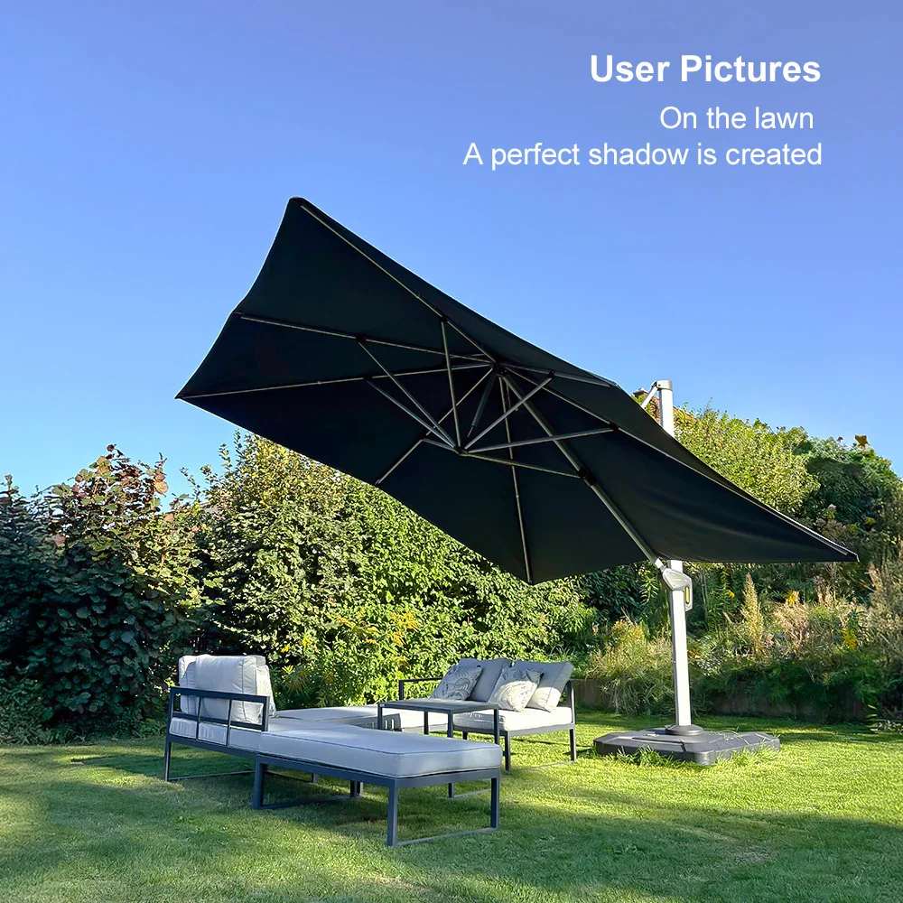PURPLE LEAF Outdoor Windproof Umbrella, Square Cantilever Umbrella Outside Patio - Image 213