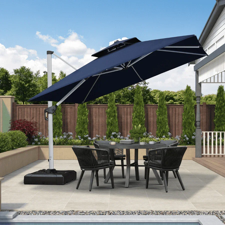 PURPLE LEAF Outdoor Windproof Umbrella, Square Cantilever Umbrella Outside Patio - Image 215