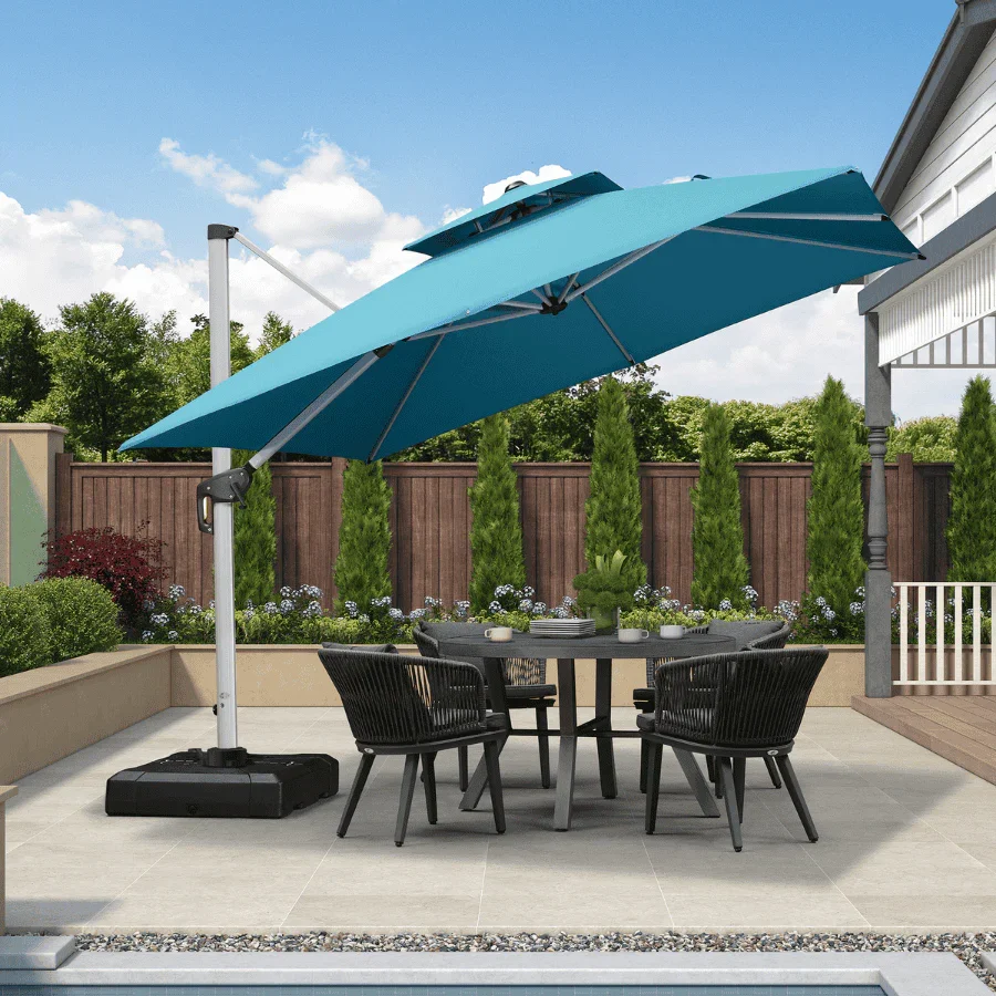 PURPLE LEAF Outdoor Windproof Umbrella, Square Cantilever Umbrella Outside Patio - Image 220