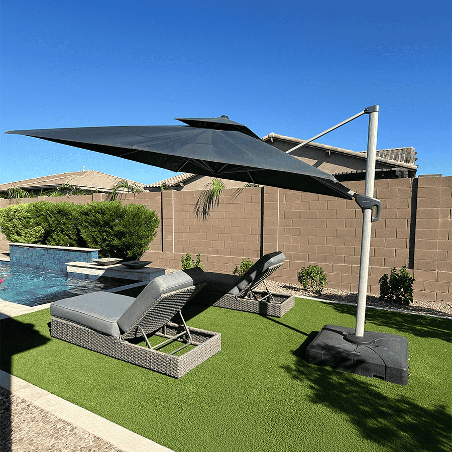 PURPLE LEAF Outdoor Windproof Umbrella, Square Cantilever Umbrella Outside Patio - Image 230