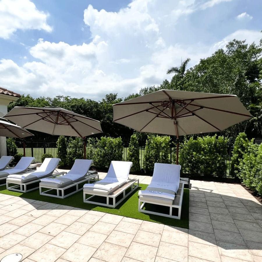 PURPLE LEAF Double Top 10 / 11 / 12 / 13 ft Round Aluminum Patio Umbrella in Wood Color - Image 14