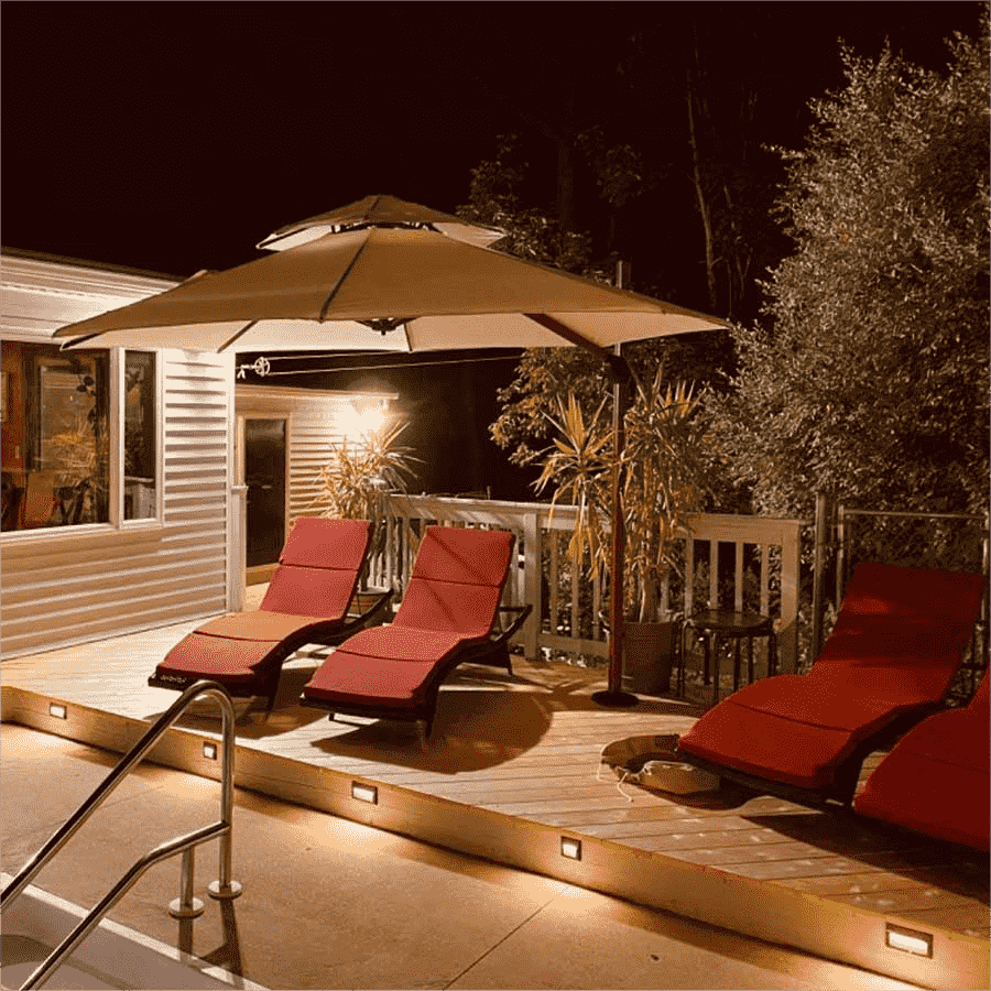 PURPLE LEAF Double Top 10 / 11 / 12 / 13 ft Round Aluminum Patio Umbrella in Wood Color - Image 23