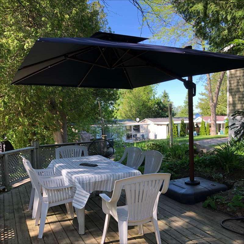 PURPLE LEAF Double Top 9 / 10 / 11 / 12 ft Square Aluminum Sun Umbrellas in Wood Color - Image 177